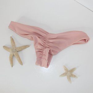 Tori Praver Ruched Pink Bikini Bottoms // NWOT